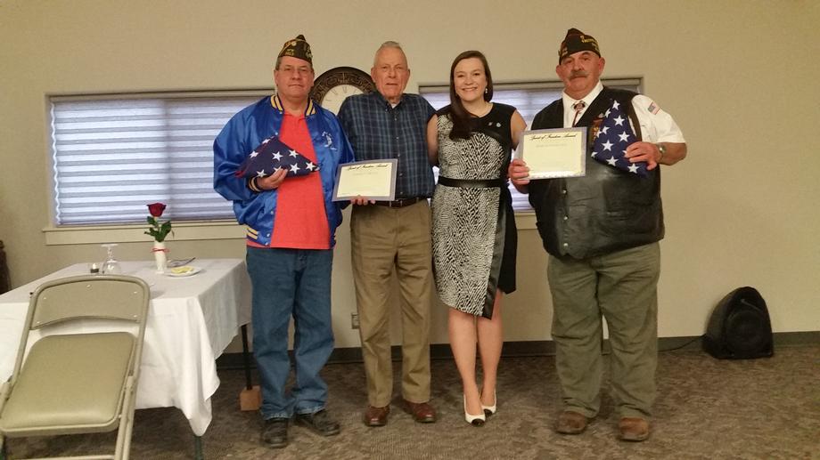 Spirit of Freedom Presented to Joseph Groves and Dareld Hazeltine.