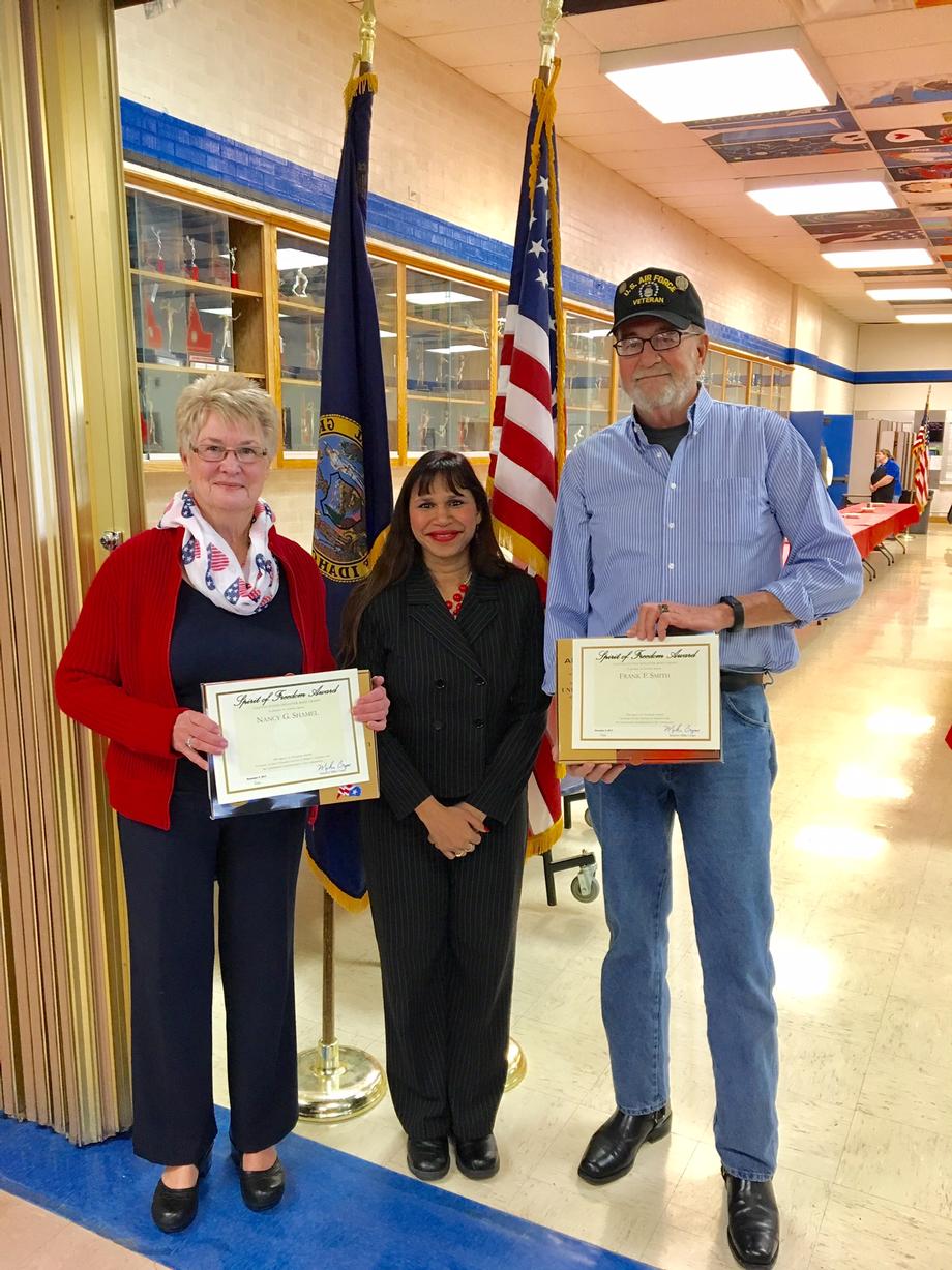 Spirit of Freedom Presented to Nancy Shamel & Frank Smith.