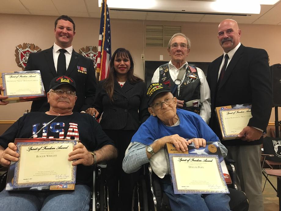 Spirit of Freedom Presented to Nick Carson, Dallas Popa and Roger Wright and volunteers Rick Carnaroli and Walt Johnson in Pocatello.